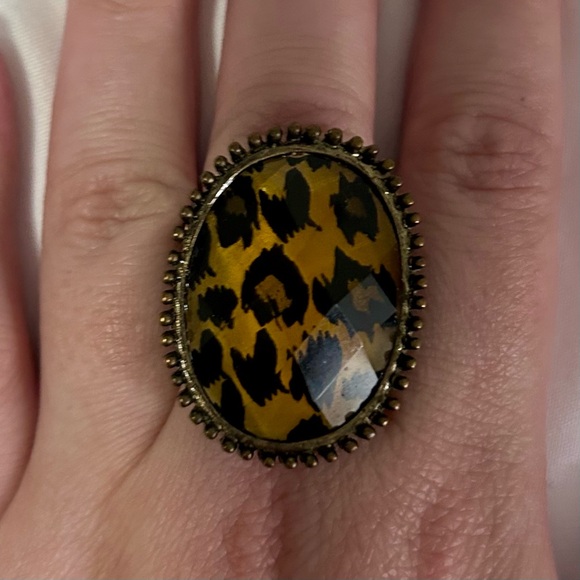 Leopard Print and Floral Ring Set - Picture 2 of 5